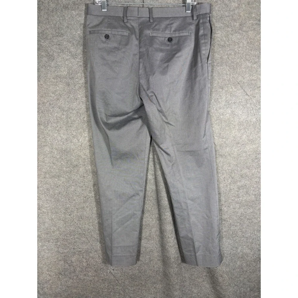 Banana Republic Slim Fit Gray‎ Cotton Blend Dress Pants Mens 32x30 Flat Front